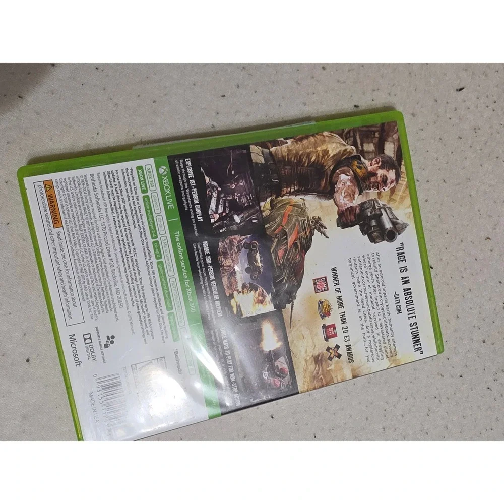 Rage Xbox 360 Xbox One Backward Compatible Platinum Hits 3-Disc Set id Bethesda